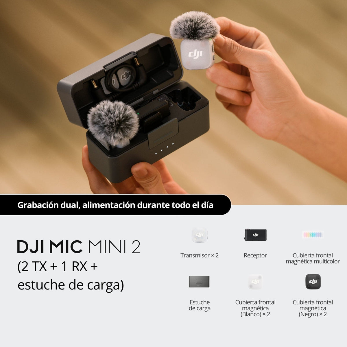 DJI Mic Mini 2 (2 TX + 1 RX + estuche de carga) - DJI México
