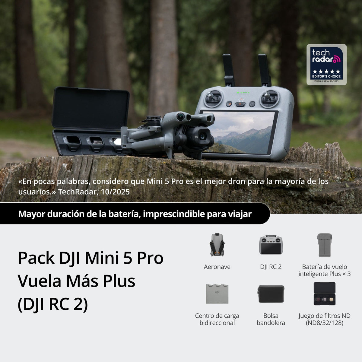 Pack DJI Mini 5 Pro Vuela Más Plus (DJI RC 2) - DJI México