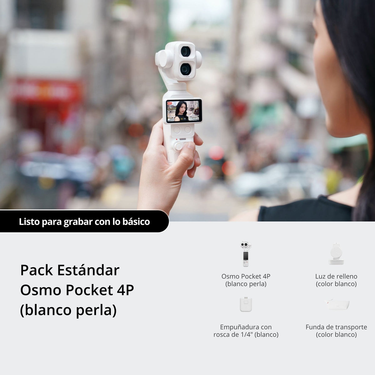 Pack Estándar Osmo Pocket 4P (blanco perla) - DJI México
