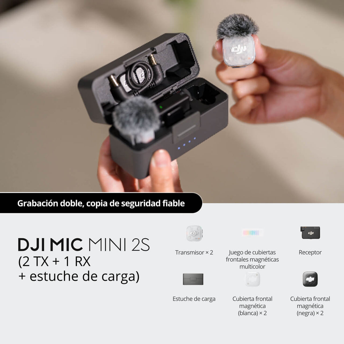 DJI Mic Mini 2S (2 TX + 1 RX + estuche de carga) - DJI México